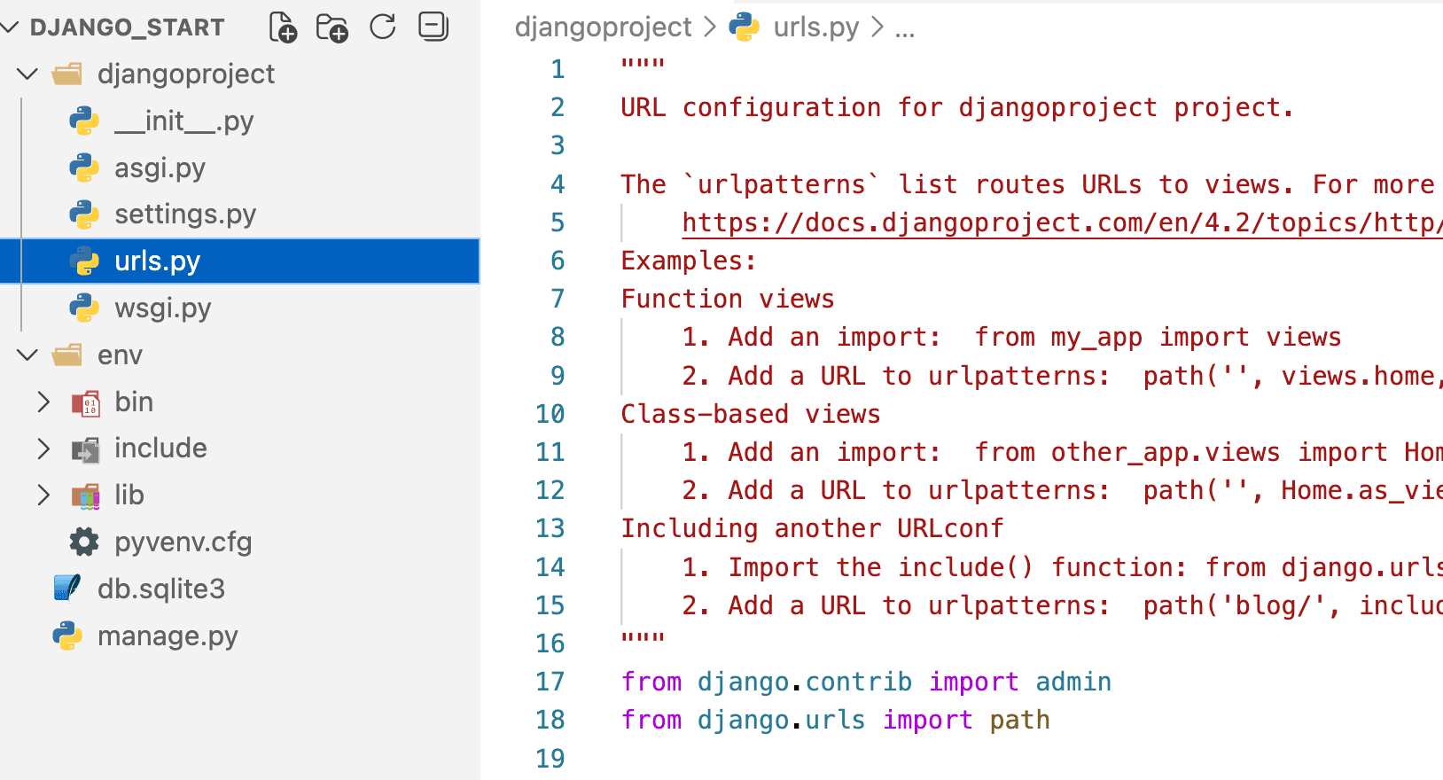 Setting up Django Project with virtual Environment